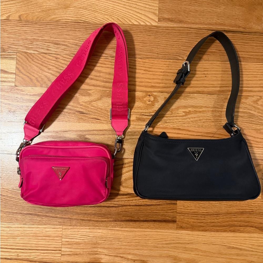 GUESS Pink and Black Purse Set